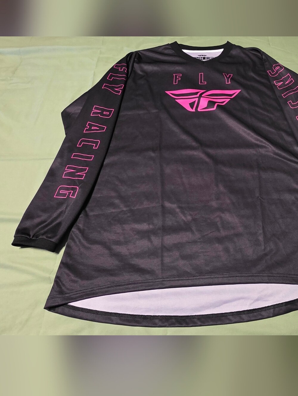 Fly Racing Women's Long Sleeve Jersey - Black with Pink Logo